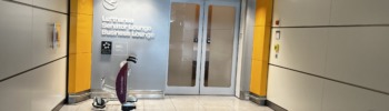 L'entrée du salon Business Class de Lufthansa à l'aéroport de Munich