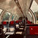 the inside of a bus