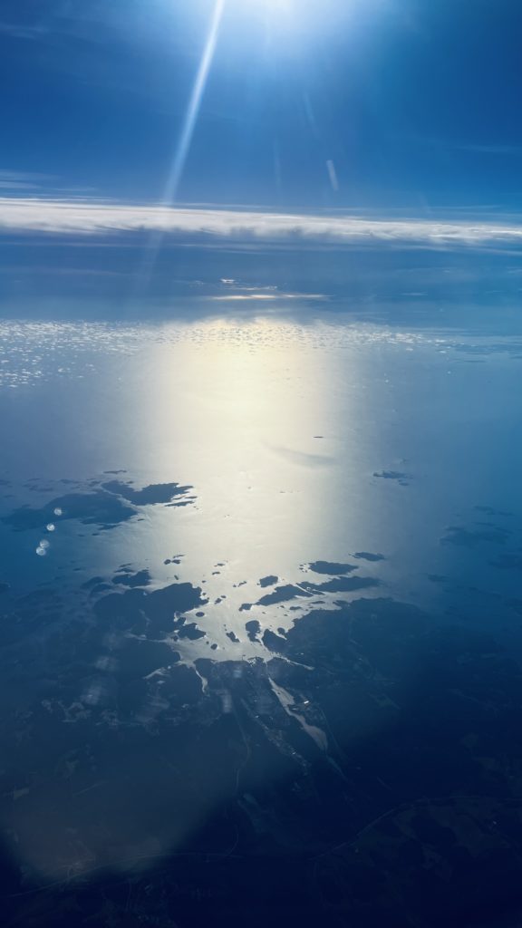La vue à l'approche de la Norvège, sur le vol Lufthansa LH2454.