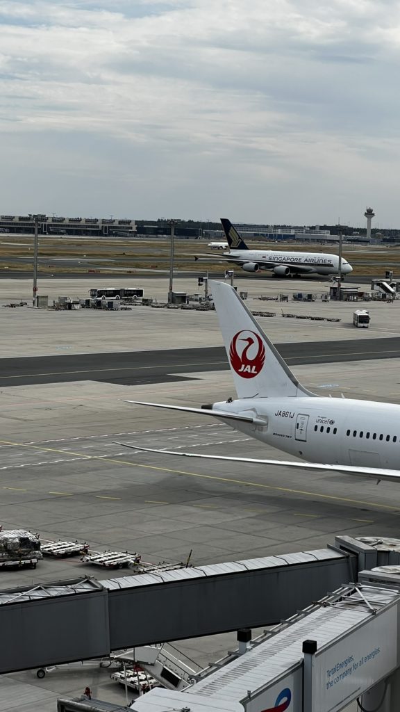 Une vue sur un boeing 787 de Japan Airline
