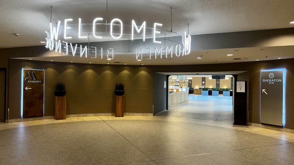 L'entrée du Sheraton et Marriott Frankfurt en Allemagne