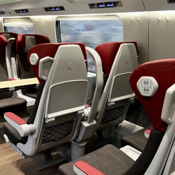 Des sièges dans un train ETR 610 EuroCity